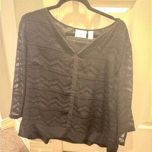 Chico's Black Textured Blouse